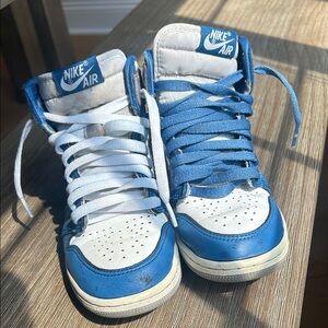 Nike Kids High-Top Sneakers - Blue and White
